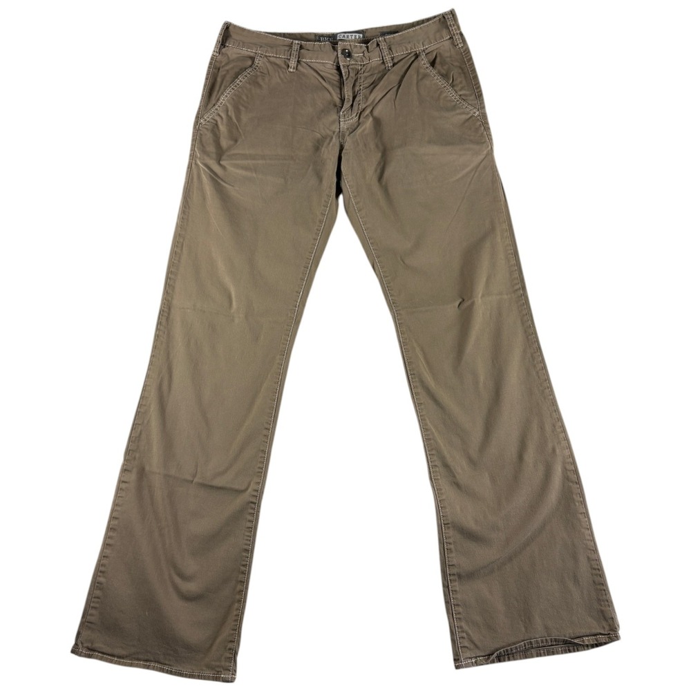 Buckle BKE Casuals Carter Chino Pants Mens 32 Khaki Cotton Regular Fit‎ Boot Leg